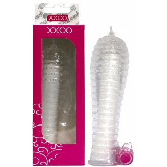 XXOO Titreşimli Tırtıklı Şeffaf Penis Kılıfı-Pembe