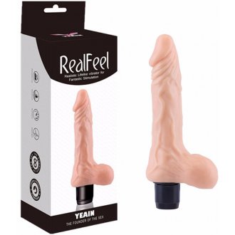 Yeain 17 Cm Realistik Yumuşak Dokuda Testisli Titreşimli Vibratör Dildo