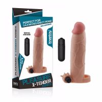 X-TENDER Realistik Titreşimli Uzatmalı Penis Kılıfı-LV1066F
