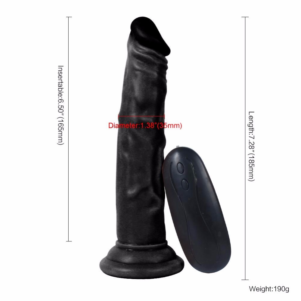 Dildo Series Siyah 19 Cm 10 Modlu Anal ve Vajinal Kullanılabilen Realistik Penis