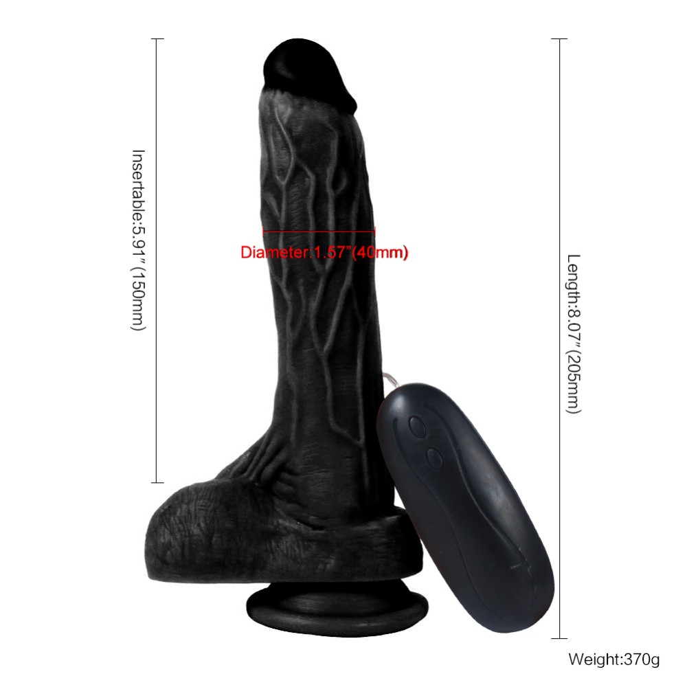 Dildo Series Siyah Dragon 21 Cm 10 Modlu Titreşimli Realistik Penis