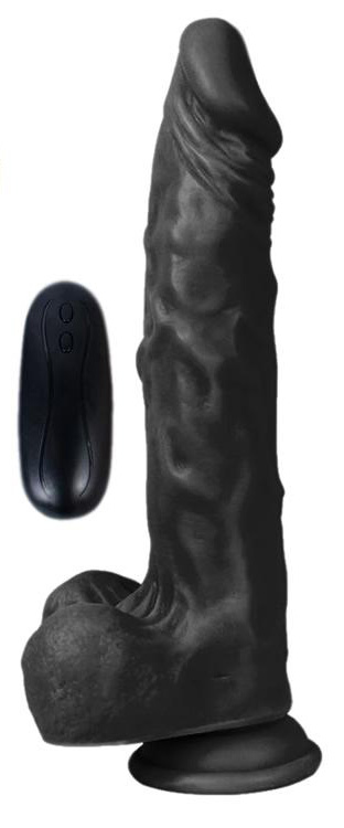 Dildo Series Siyah Hero 21 Cm 10 Modlu Titreşimli Strap On Realistik Penis 