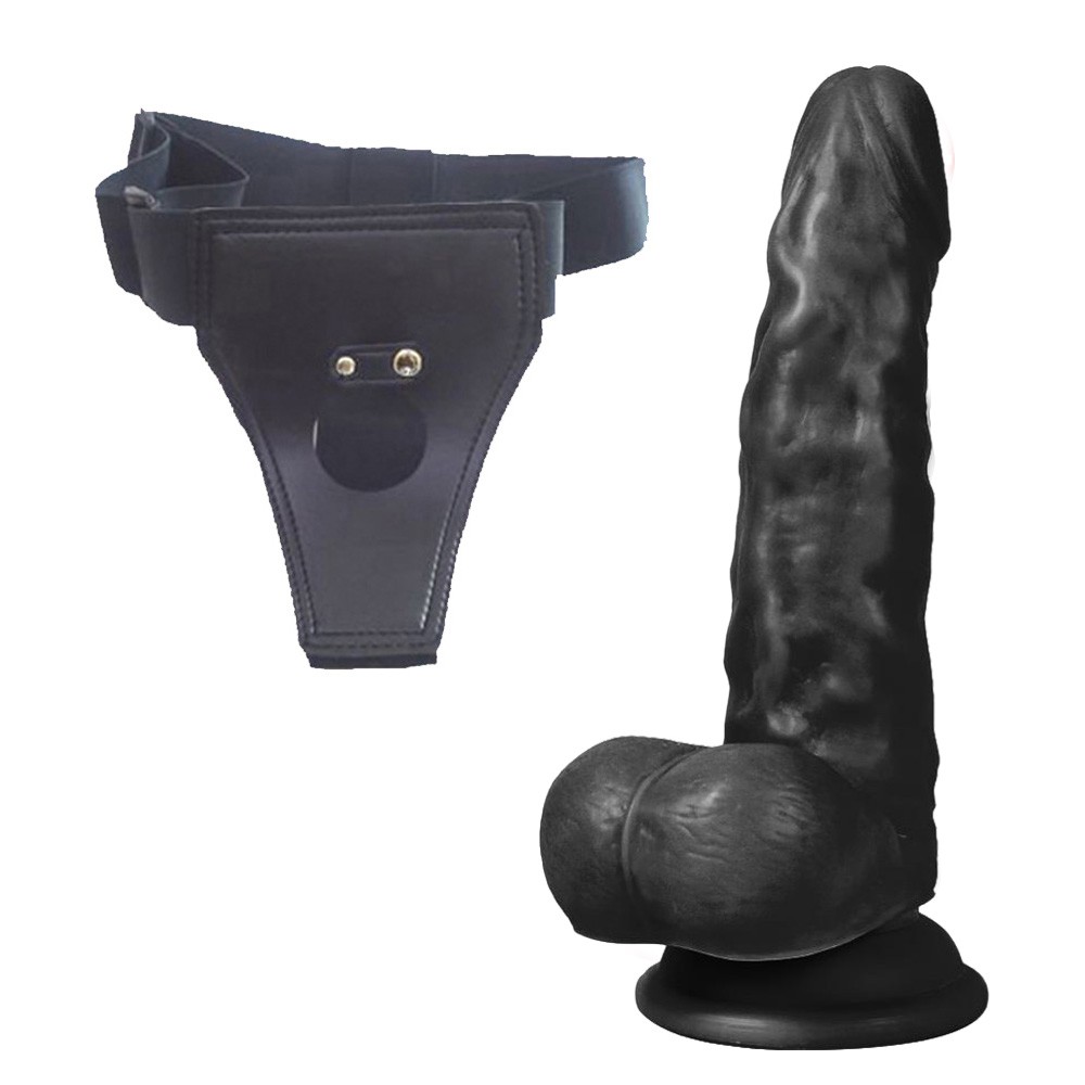 Dildo Series Siyah Hunk Eagle 17 Cm Belden Bağlamalı Realistik Penis