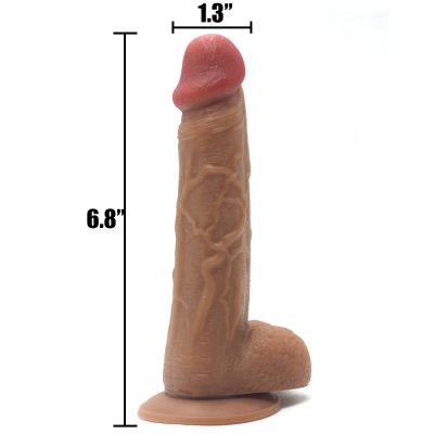 Gerçekci Özel Üretim Çift Katman 17 Cm Realistik Penis Dildo