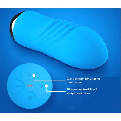 Leten Şarj Edilebilir Çift Başlıklı & Çift Motorlu Mavi Titreşimli Vibratör