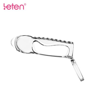 Leten Şeffaf Silikon Testis Halkalı Penis Kılıfı