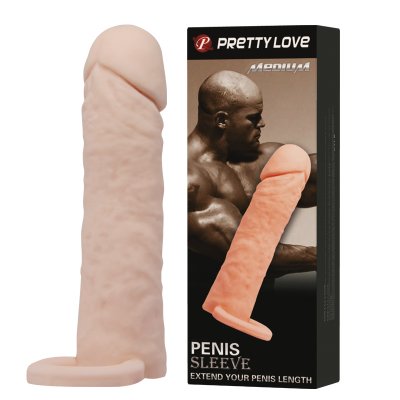 Pt Realistik Et Dokuda Medium 4 Cm Uzatmalı Penis Kılıfı