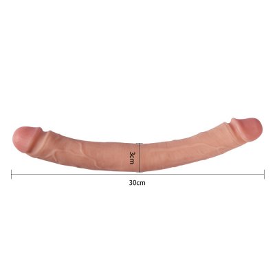 Shequ elvis 30 Cm Çift Başlı Ten rengi Lezbiyen Penis