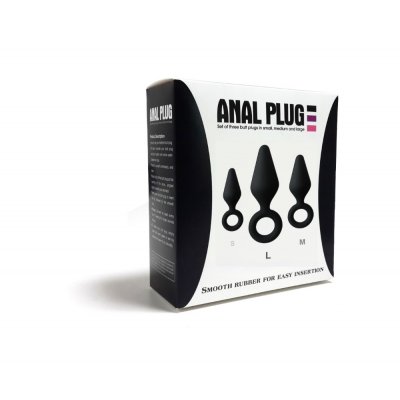 Silikon Dokuda 3 Farklı Boyda Halkalı Anal Plug Tıkaç Seti