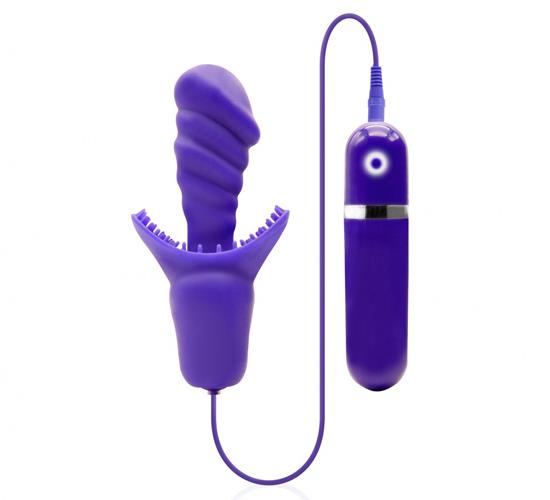 Sux Butterfly Klitoral Uyarıcılı Tırtıklı Led Işıklı Titreşimli Mor Silikon Vibratör