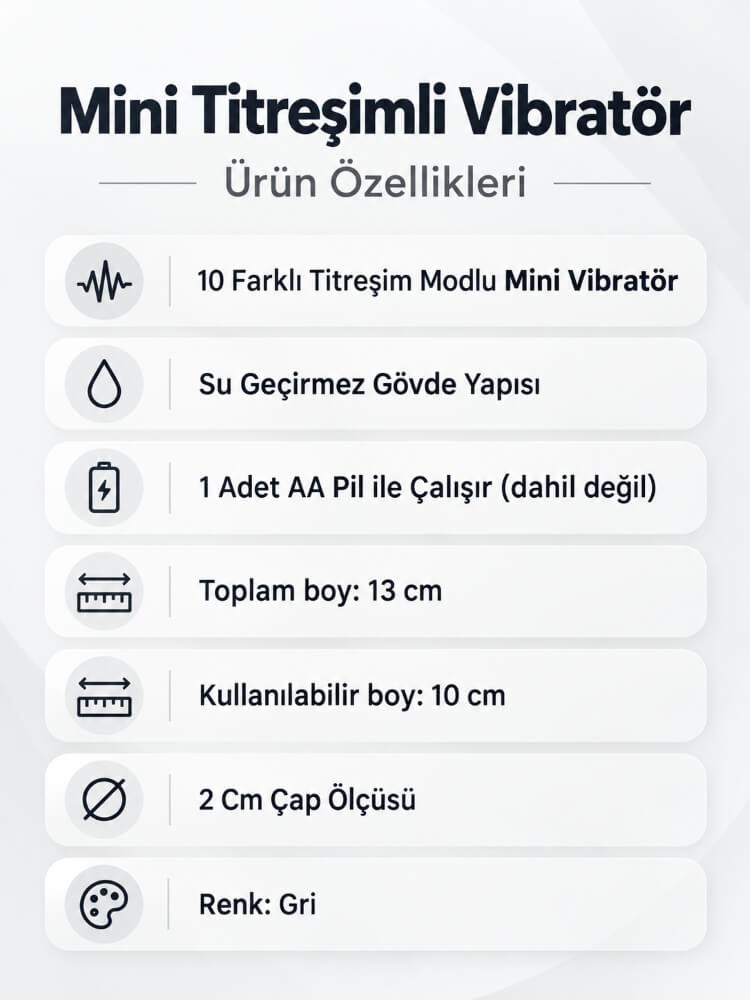 10 Farklı Titreşime Sahip 10 Cm Mini Titreşimli Vibratör