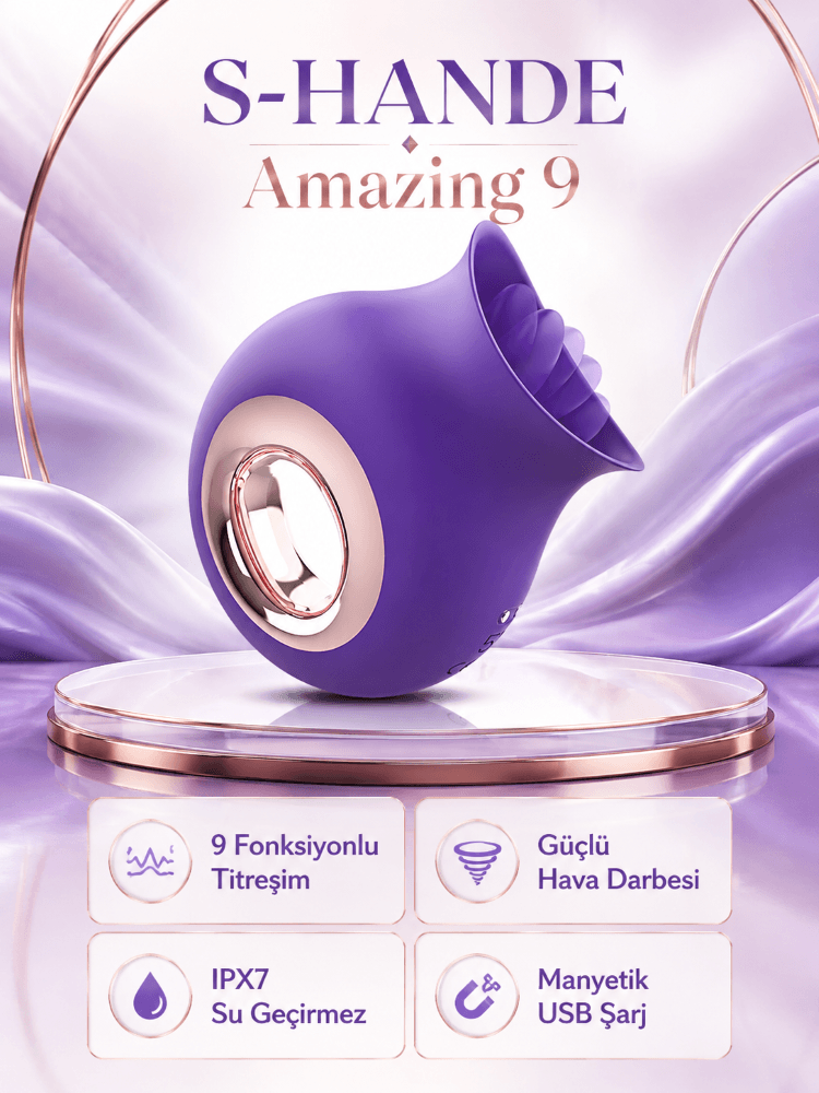 Amazing 9 Modlu Titreşimli & 9 Fonksiyonlu Dil Hareketli Vibratör