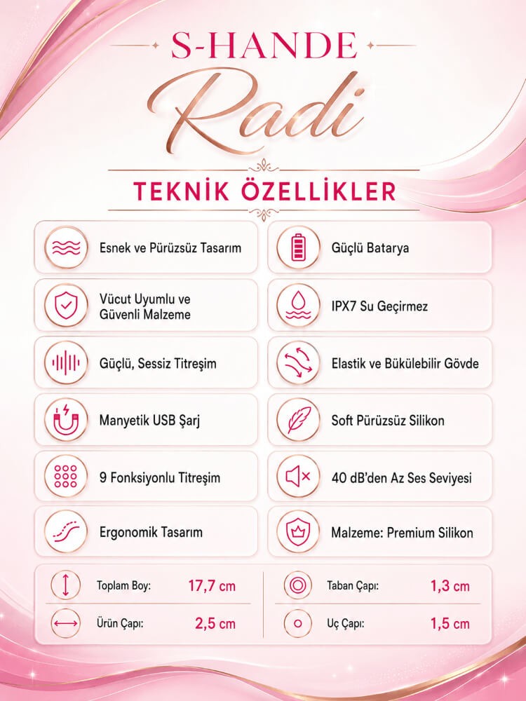 Ana 9 Fonksiyonlu Ultra Esnek Silikon Vibratör