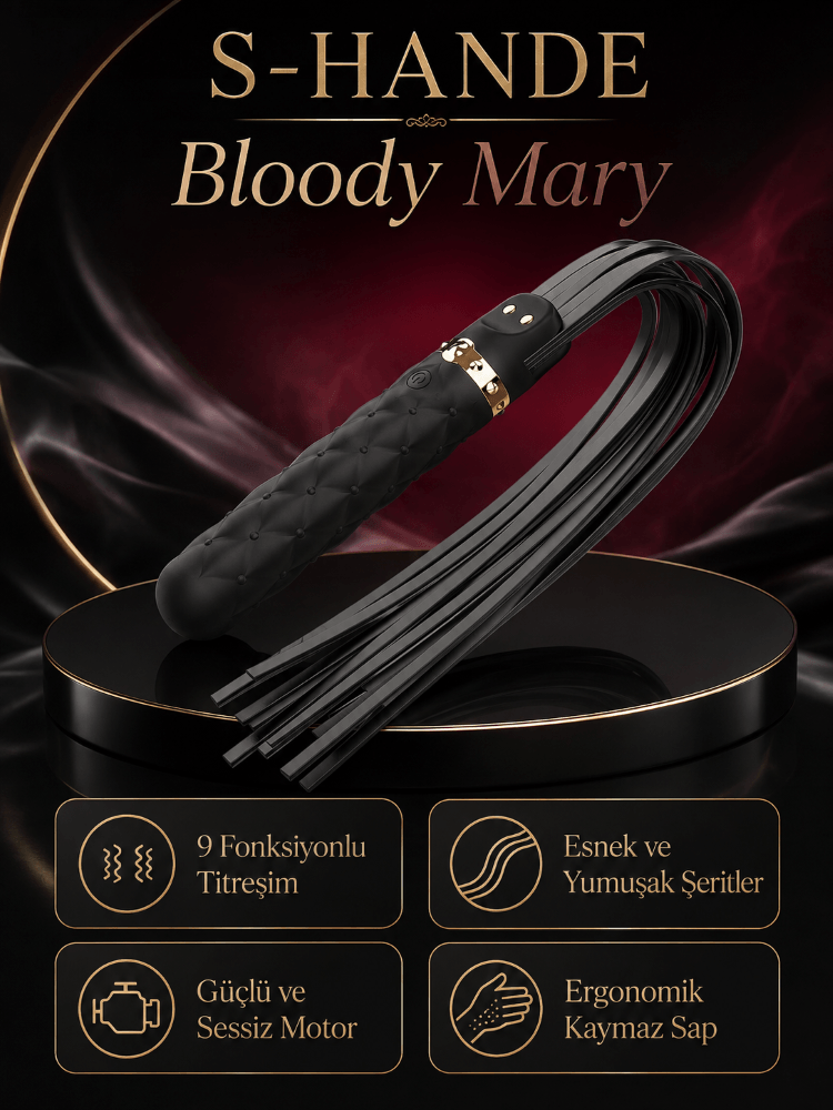 Bloody Mary Kırbaç&Güçlü Titreşimli Şarjlı Vibratör