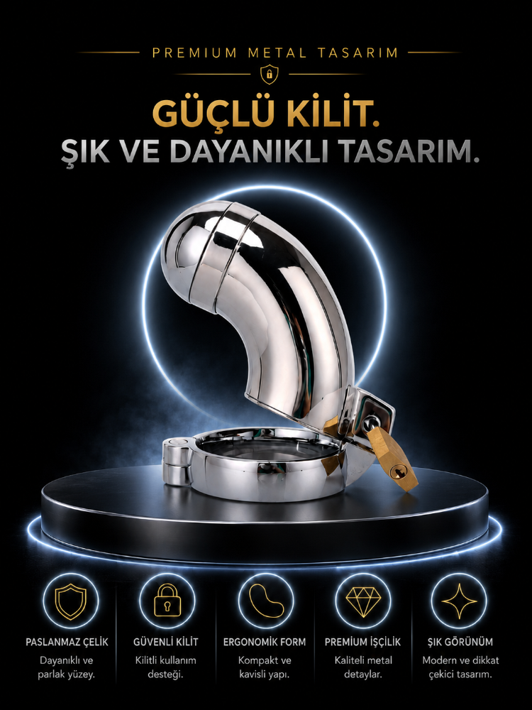 Bonilove Metal Chastity Cage Fetiş Kilitli Penis Kafesi