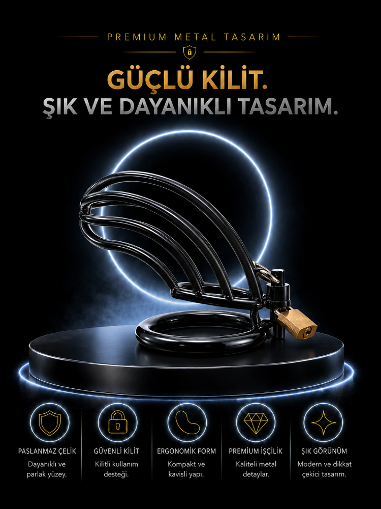 Bonilove Metal Chastity Cage Fetiş Kilitli Penis Kafesi