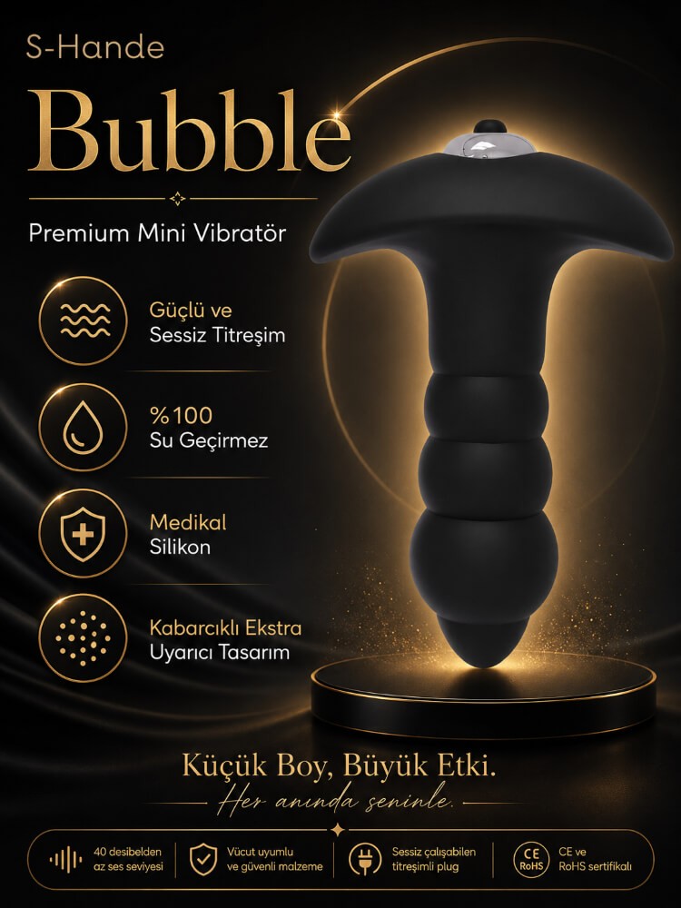 Bubble Kabarcık Desenli Titreşimli Silikon Anal Plug