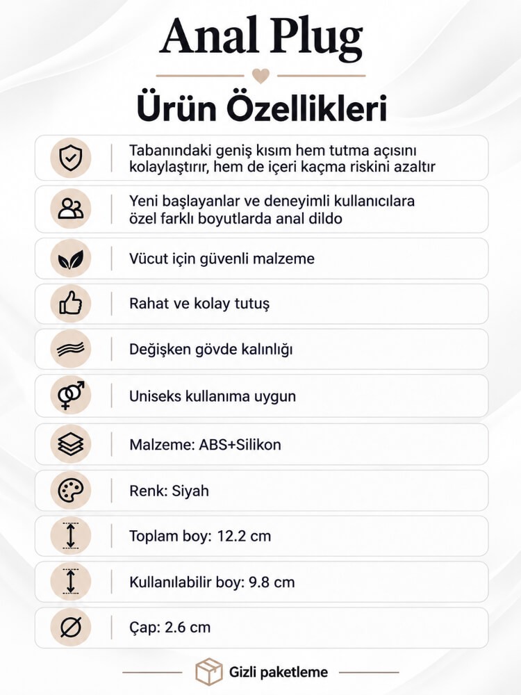 Bükülebilen Esnek Silikon Gövdeli Anal Plug