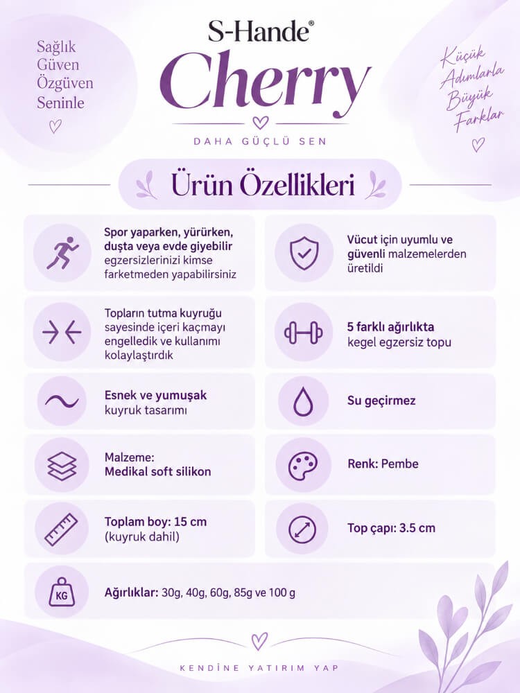 Cherry 5 Farklı Ağırlığa Sahip Kegel Egzersiz Seti