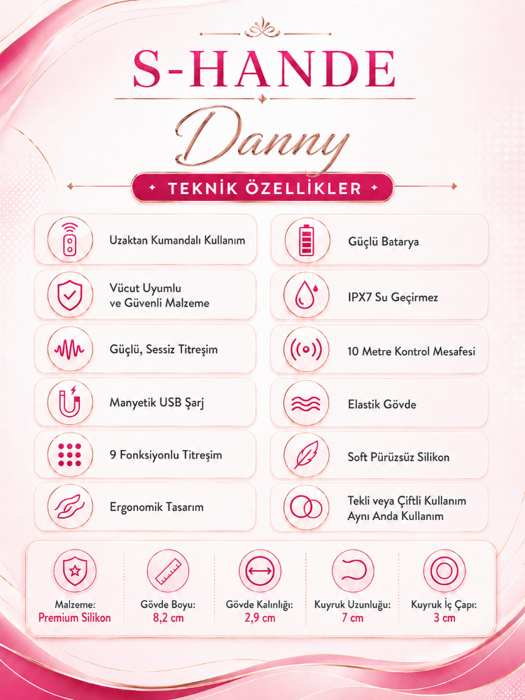 Danny Çiftlere Özel Çok Amaçlı Kumandalı Vibratör