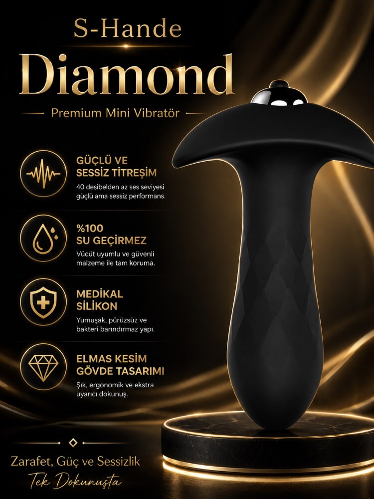 Diamond Titreşimli Su Geçirmez Titreşimli Anal Plug