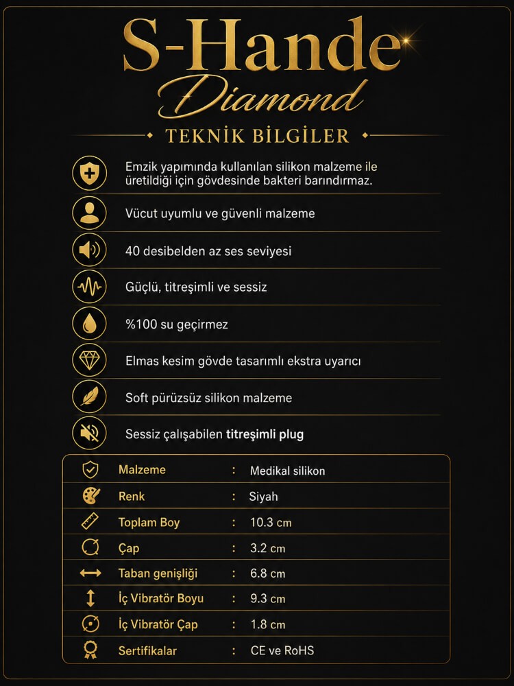 Diamond Titreşimli Su Geçirmez Titreşimli Anal Plug