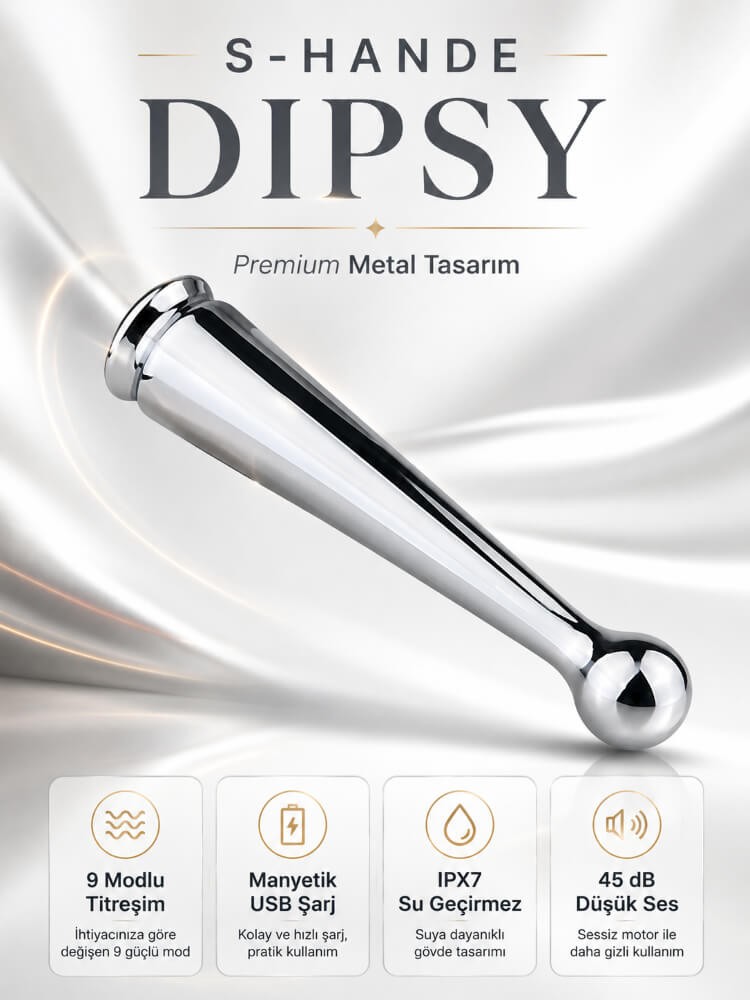 Dipsy G-Bölgesi ve Klitoris Uyarıcı 9 Modlu Titreşimli Şarjlı Metal Vibratör