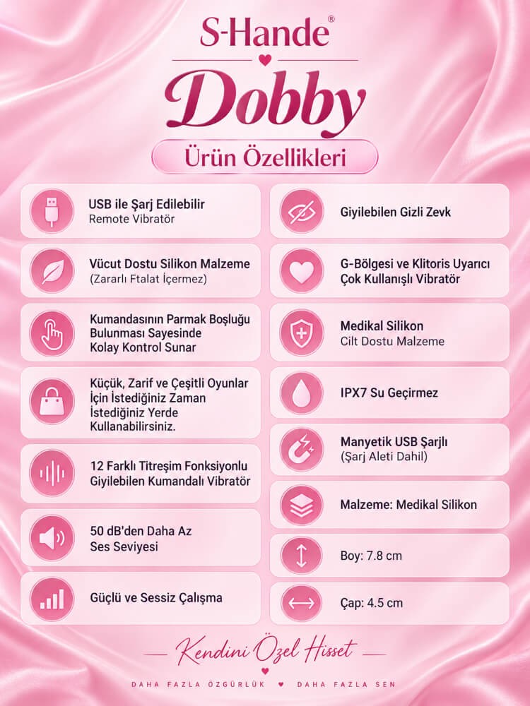 Dobby Kumandalı Giyilebilen Şarjlı & Su Geçirmez Titreşimli Vibratör
