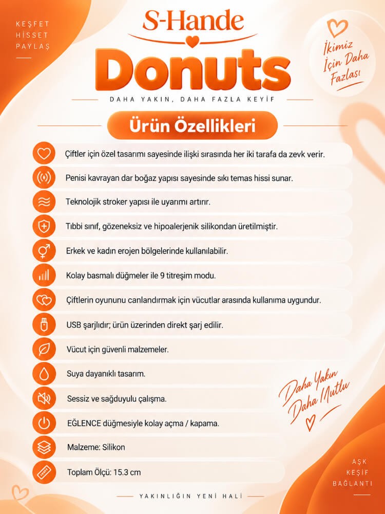 Donuts 9 Modlu Erojen Bölgelere Unisex Özel Orgazm Vibratör