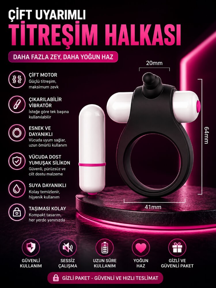Duet Titreşimli Penis Halkası