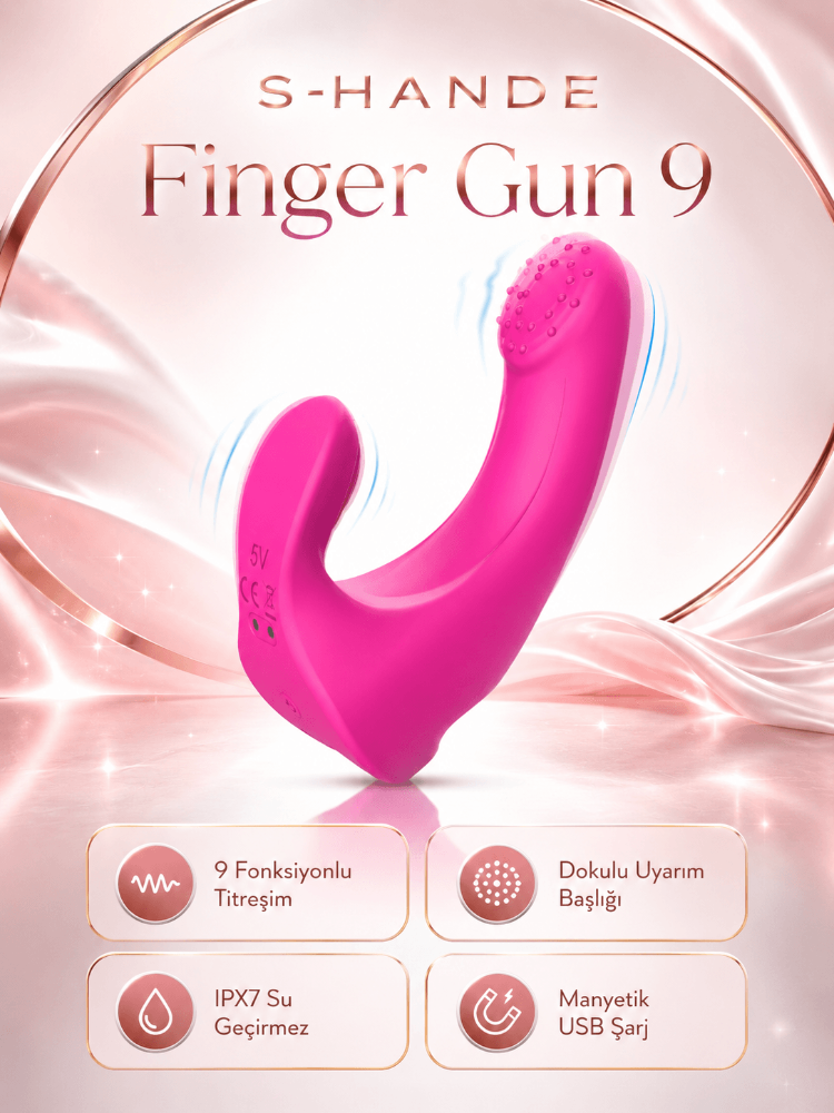 Finger Gun 9 Modlu Titreşimli Çift Bölge Temaslı Parmak Vibratör