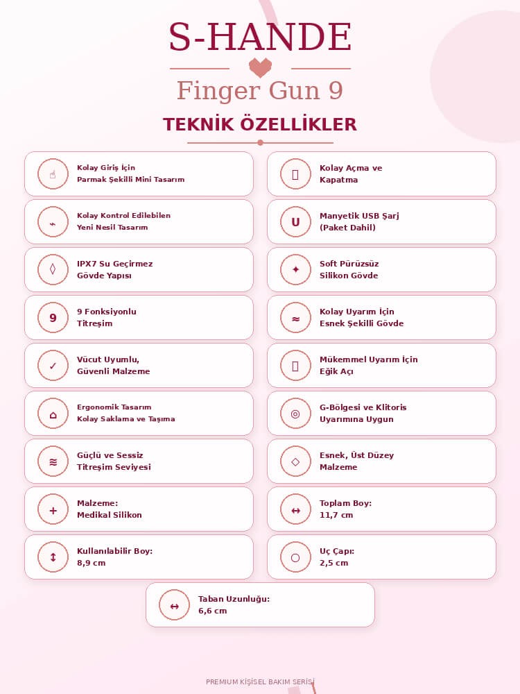 Finger Gun 9 Modlu Titreşimli Çift Bölge Temaslı Parmak Vibratör