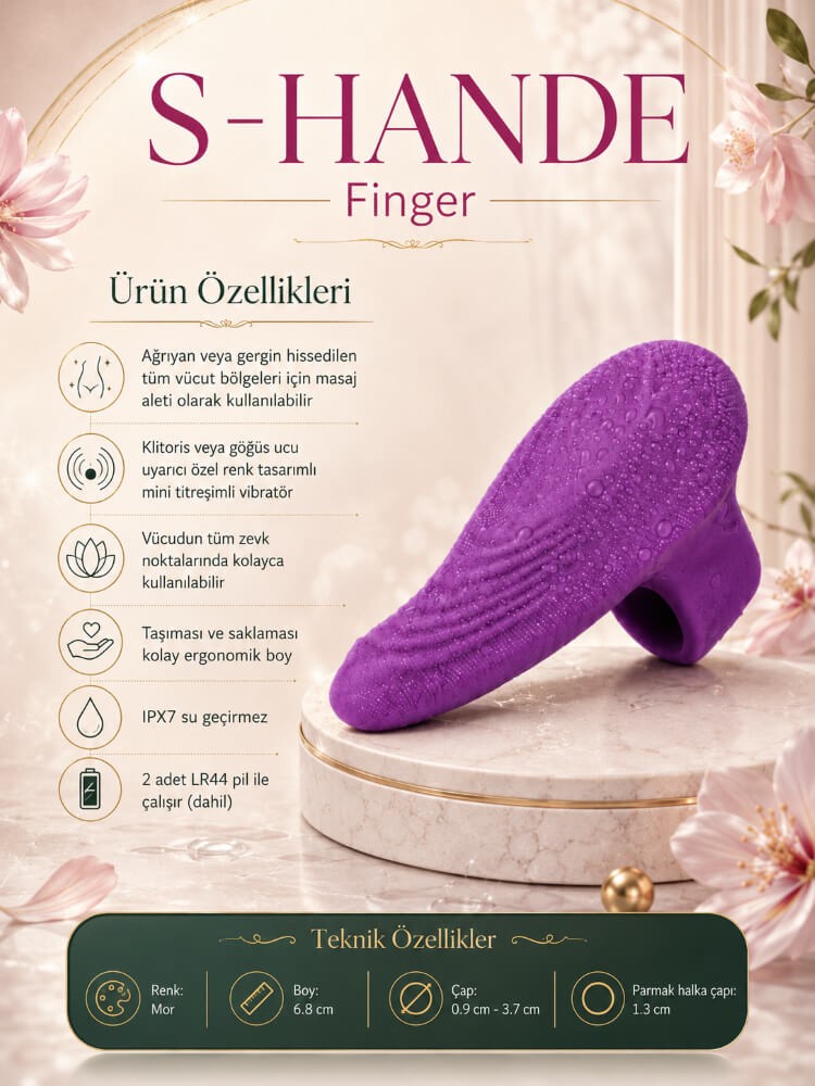 Finger Klitoris Özel Su Geçirmez Parmağa Takılabilen Mini Titreşimli Vibratör