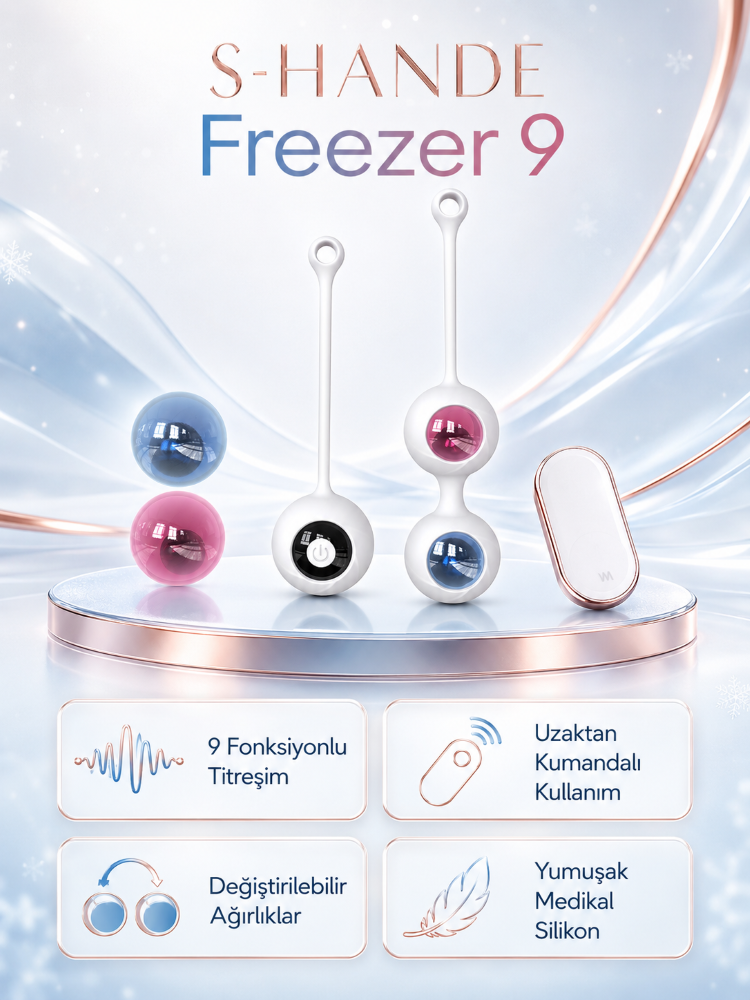 Freezer 9 Modlu Titreşimli Kumandalı Şarjlı Su Geçirmez Kegel Egzersiz Seti