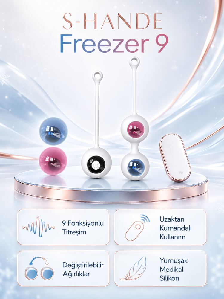 Freezer 9 Modlu Titreşimli Kumandalı Şarjlı Su Geçirmez Kegel Egzersiz Seti