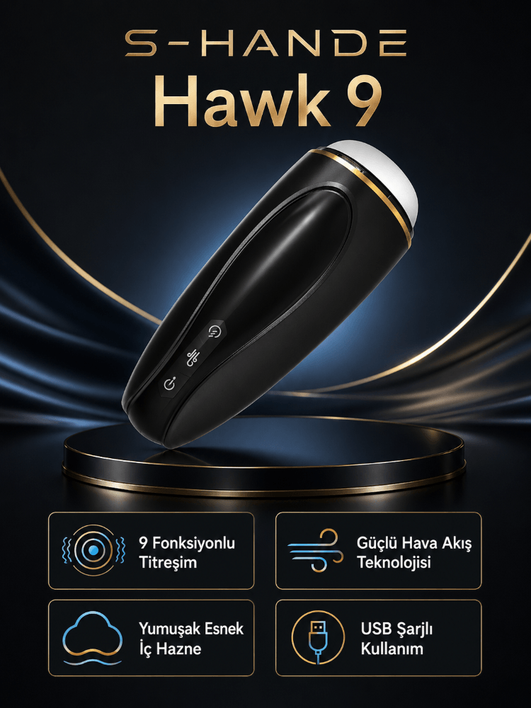Hawk 9 Fonksiyonlu Titreşimli ve 5 Farklı Emiş Modlu Şarjlı Vajina Mastürbatör