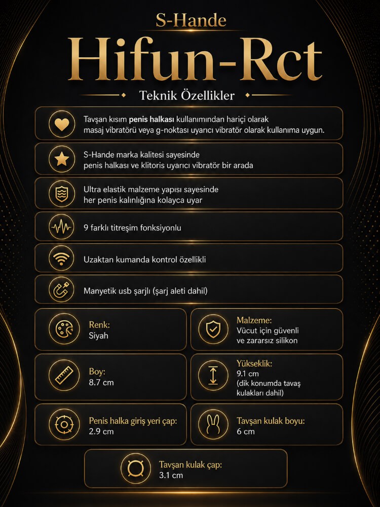 Hifun-Rct Kumandalı 9 Modlu Titreşimli Klitoris Uyarıcı Şarjlı Penis Halkası