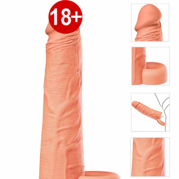 Inferno Halkalı 20 Cm Liquid Silicone Gerçekçi Penis Kılıfı