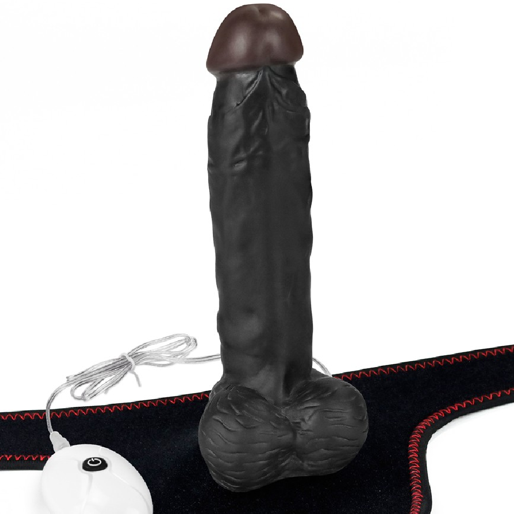 Ingen Easy Strap On 20 Cm Siyah Belden Bağlamalı Titreşimli Realistik Penis