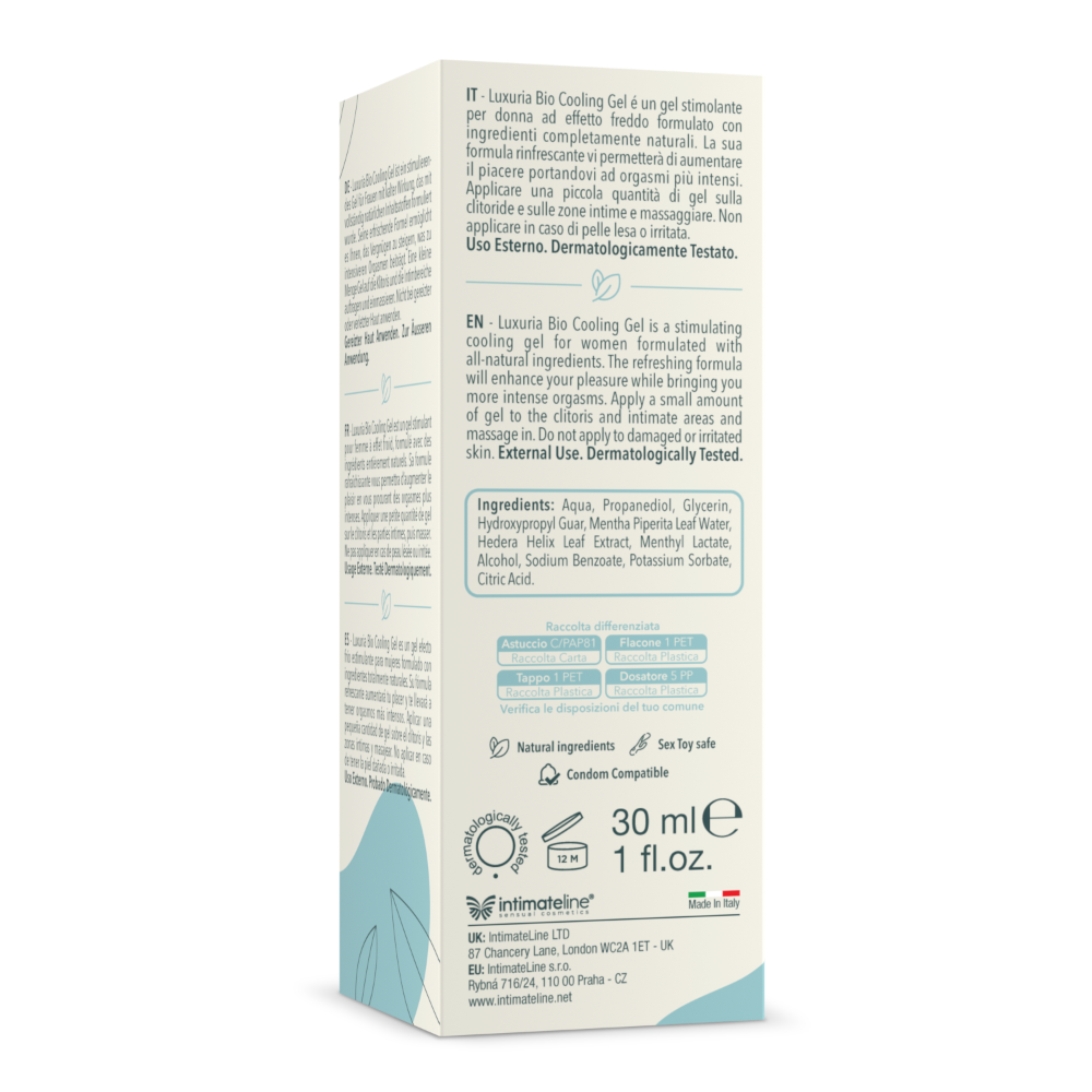 İntimateline Luxuria BIO Cooling gel 30 ml Kayganlaştırıcı Jel