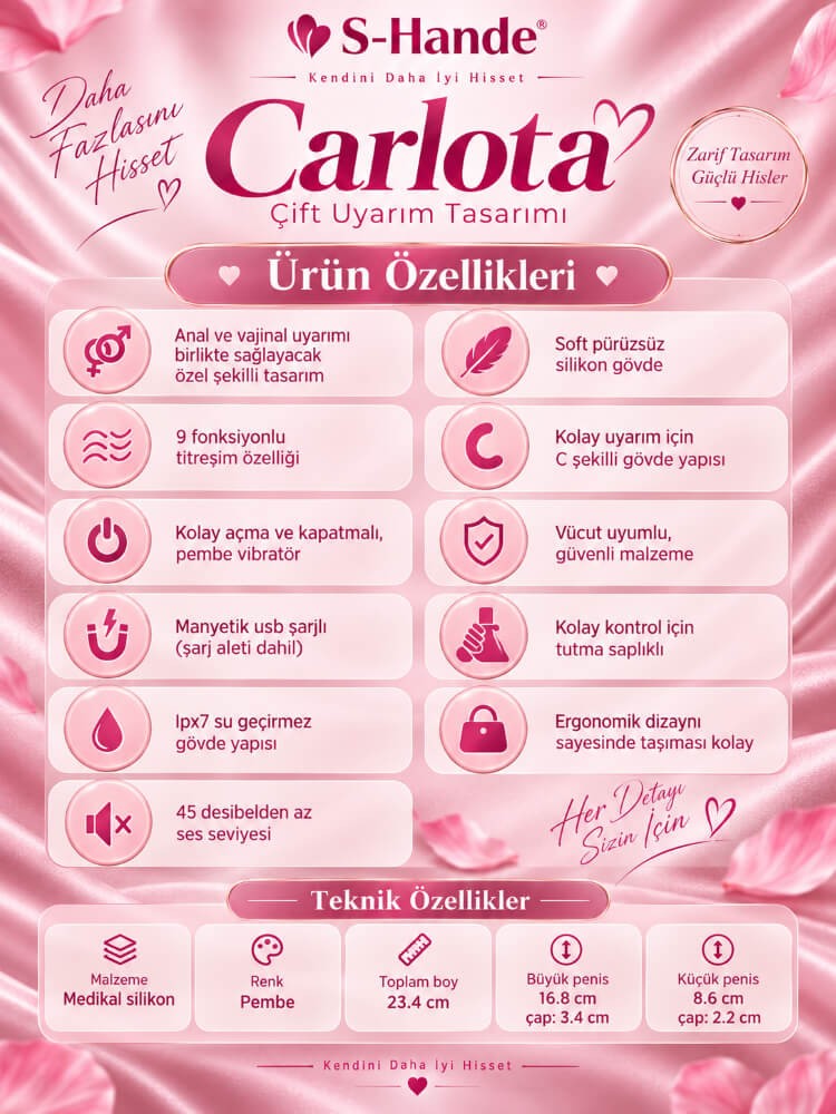 Jakiro 9 Modlu Titreşimli Anal ve Vajinal Şarjlı Double Vibratör
