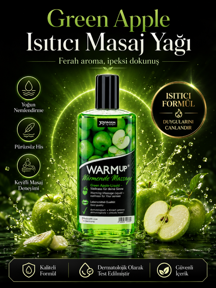Joy Division Warm Up Green Apple Aromalı Isıtıcı Masaj Jeli 150 Ml 