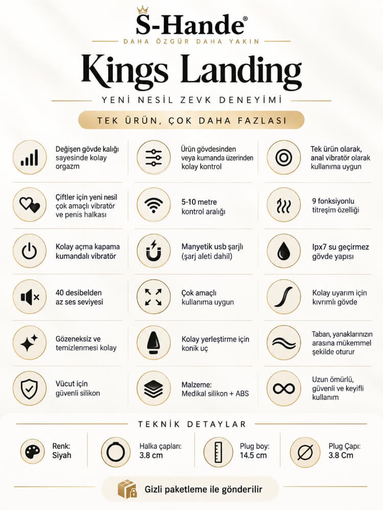  Kings Landing 9 Fonksiyonlu Kumandalı Penis Halkası ve Prostat Vibratör