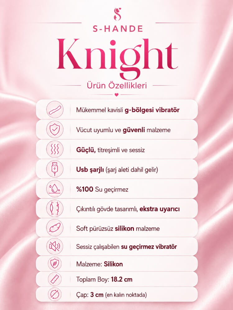 Knight 9 Modlu Titreşimli Şarjlı Su Geçirmez G-Bölgesi Özel Vibratör