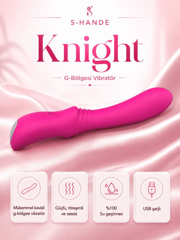 Knight 9 Modlu Titreşimli Şarjlı Su Geçirmez G-Bölgesi Özel Vibratör