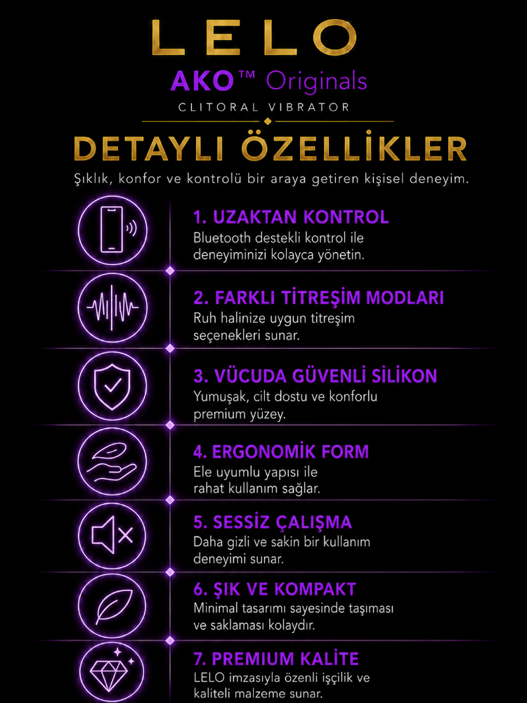 Lelo AKO Originals Güçlü & Sessiz Telefon Kontrollü Klitoral Vibratör