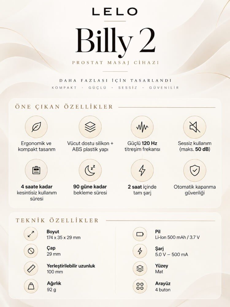Lelo Billy 2 Black G Bölgesi Uyarıcı Vibratör