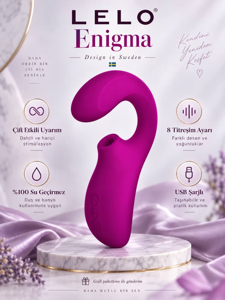 Lelo - Enigma Deep Rose Emiş Yapabilen Çift Etkili Ultra Lüks Masaj Aleti Vibratör