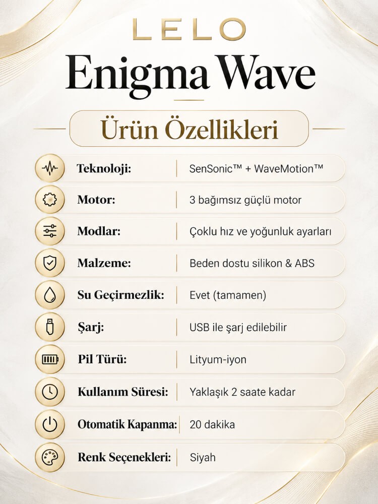 Lelo Enigma Wave Black Klitoris Uyarıcı Siyah Vibratör