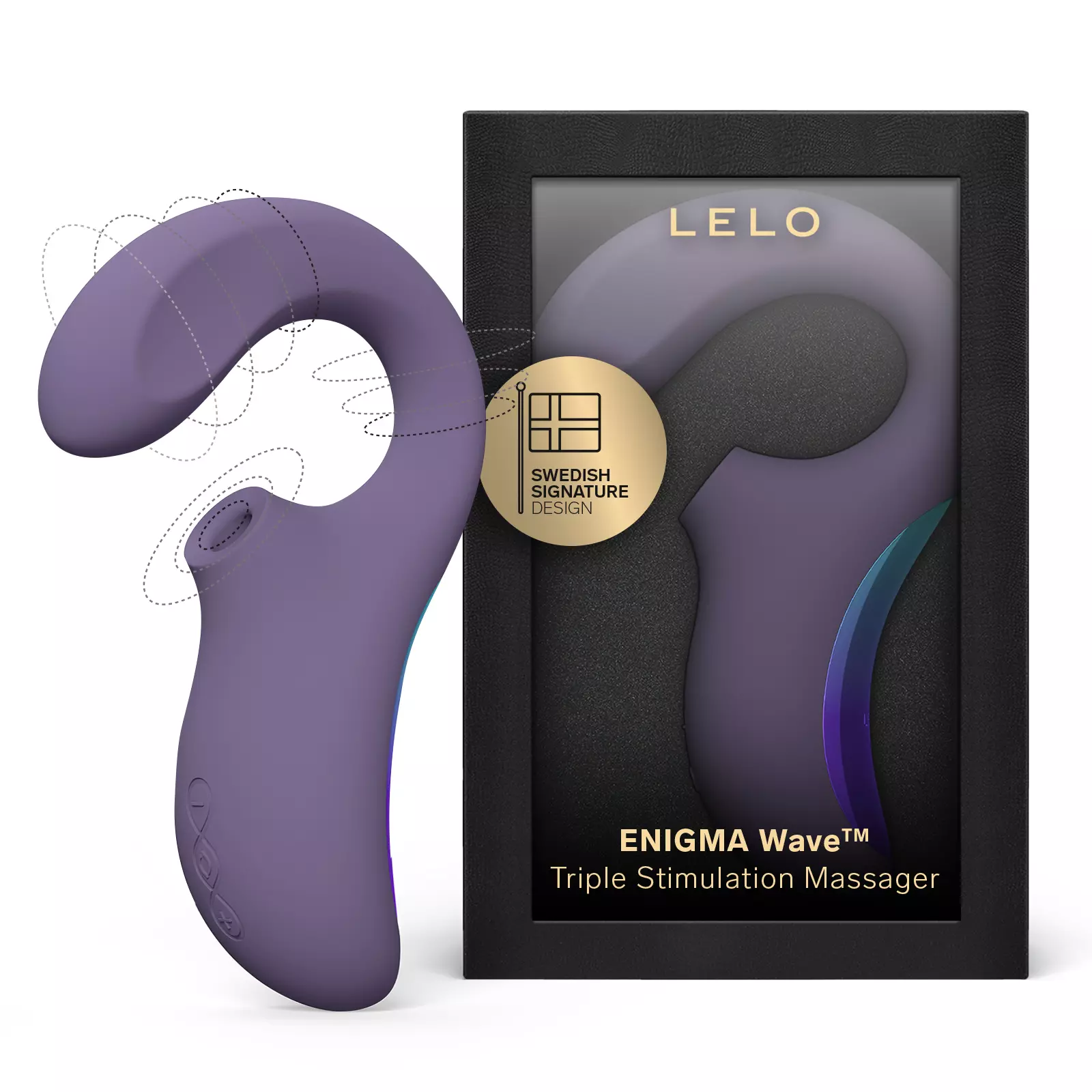 Lelo Enigma Wave Cyber Mor Klitoris Uyarıcı Siyah Vibratör (KUTU HASARLI)